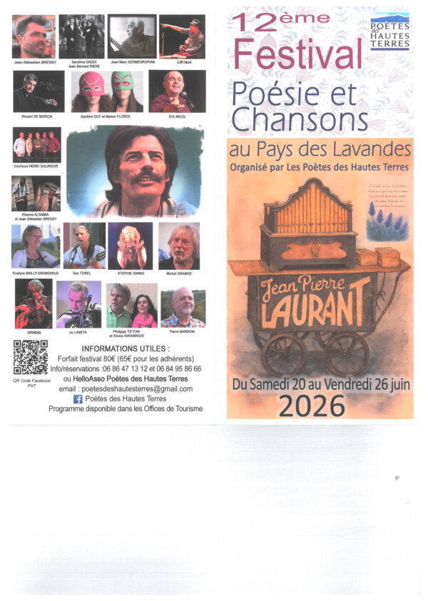 12ème édition du Festival "Poésie et Chansons au Pays des lavandes"  2025_Valensole