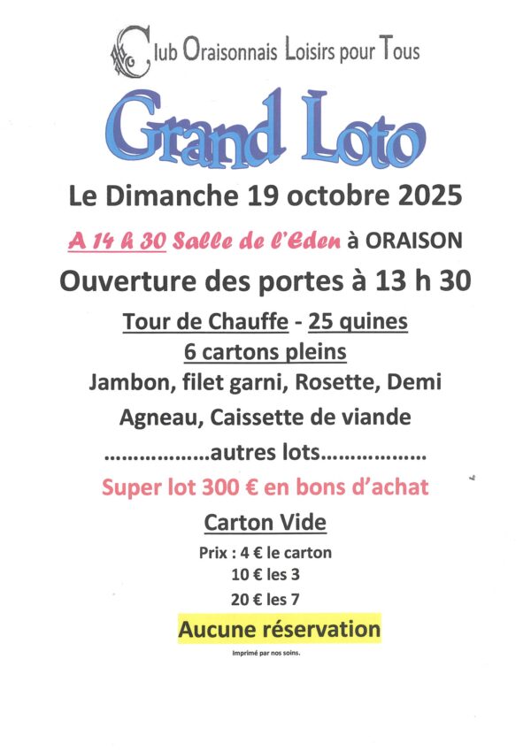 Loto à Oraison_Oraison