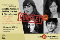 Les correspondances : Lecture, musique et projection « Dans la peau d’une interne en psychiatrie »_Manosque