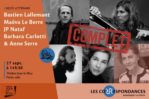 Les correspondances : Sieste littéraire et acoustique avec Anne Serre_Manosque