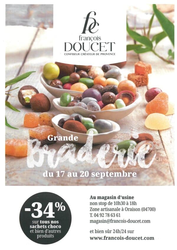 Grande braderie "Confiseur François Doucet"_Oraison