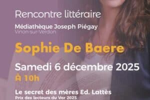 Rencontre littéraire avec Sophie De Baere_Vinon-sur-Verdon