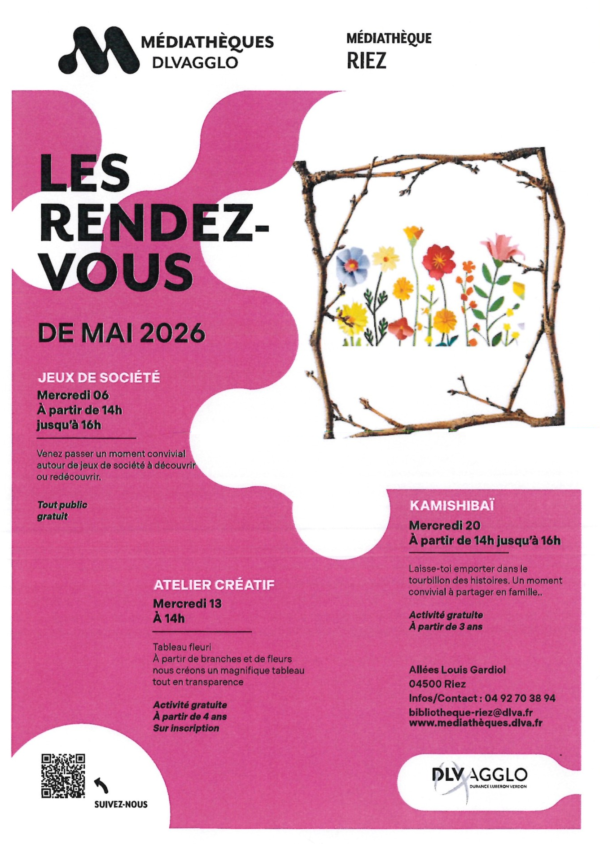 Les rendez-vous – Médiathèque Riez