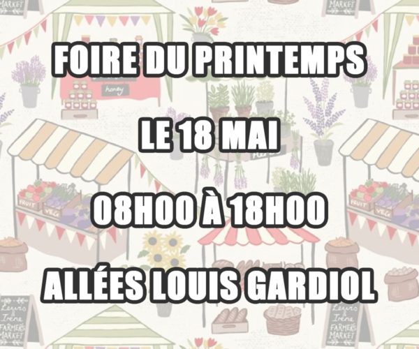 affiche riez pour la foire du printemps du 18 mai