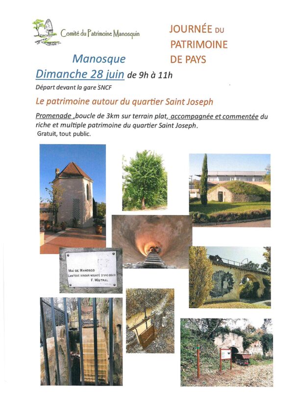 Journée du Patrimoine de Pays "Le patrimoine du quartier Saint Joseph"_Manosque