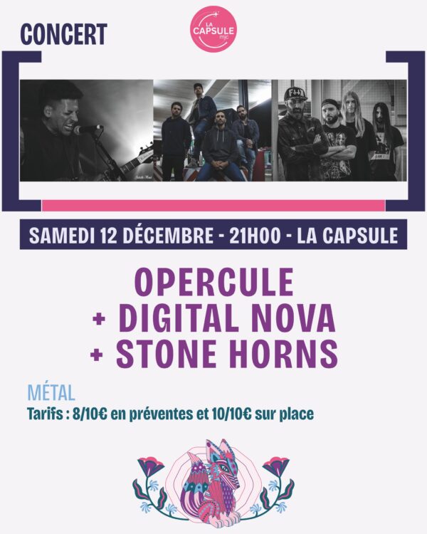 Soirée métal : Opercule, Digital Nova et Stone Horns