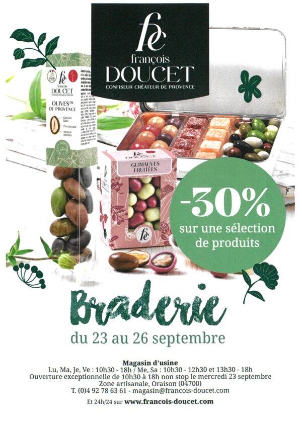 Braderie "Confiseur François Doucet"_Oraison