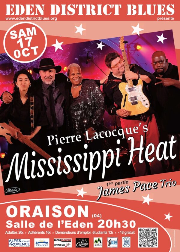 Concert blues "MISSISSIPPI HEAT - JAMES PACE Trio_Oraison