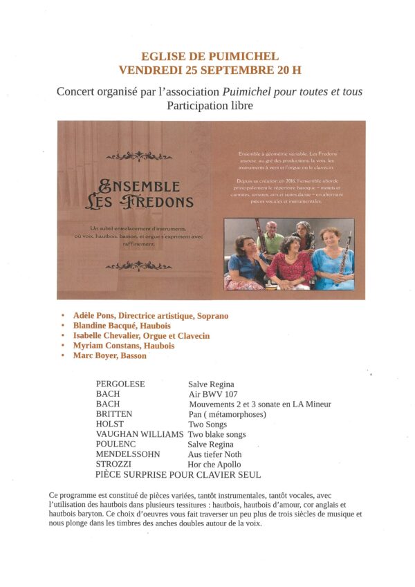 Concert "Ensemble Les Fredons"_Puimichel